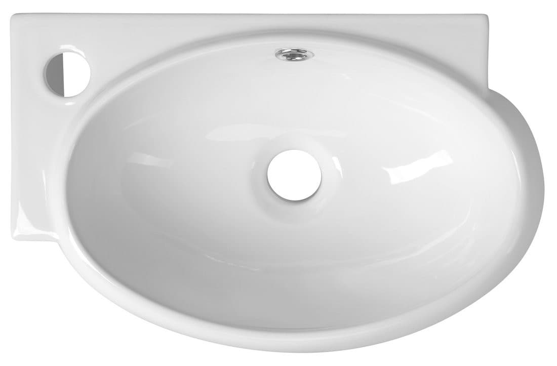 Umywalka narożna RIBERA SMALL ceramiczna 43x28,5 cm lewy otwór