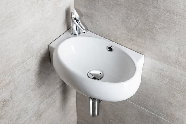 Umywalka narożna RIBERA SMALL ceramiczna 43x28,5 cm lewy otwór