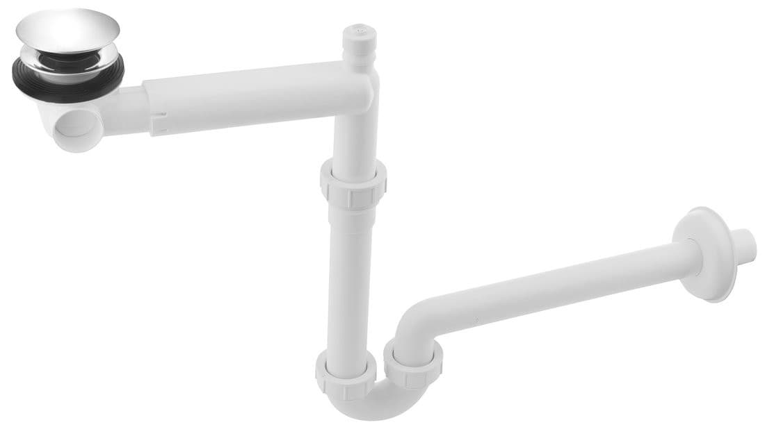 URBINO syfon umywalkowy oszczędzający miejsce z korkiem Click Clack 32mm