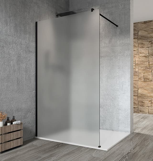 VARIO BLACK jednoczęściowa kabina prysznicowa Walk-In, szkło matowe, 1400 mm