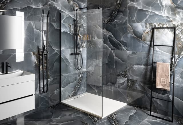 VARIO BLACK kabina prysznicowa Walk-In 1000 mm czarne profile