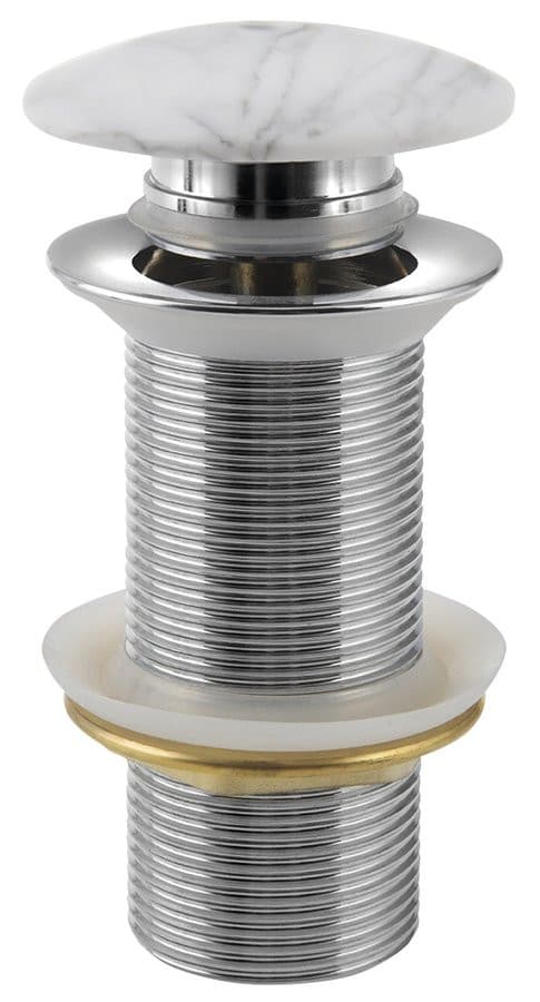 BLOK korek umywalkowy 5/4" klik-klak biały Carrara mat mosiądz