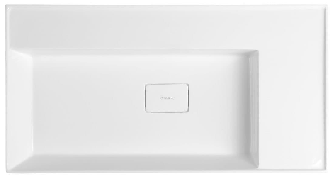 Umywalka kompozytowa GODIVA 83x44 cm bez otworu na baterię biały