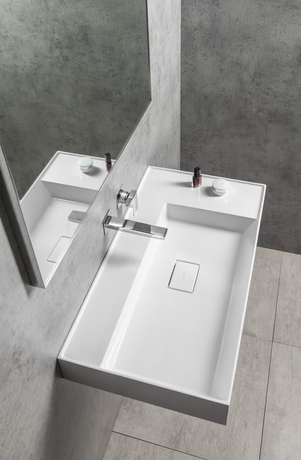 Umywalka kompozytowa GODIVA 83x44 cm bez otworu na baterię biały