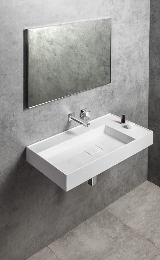 Umywalka kompozytowa GODIVA 83x44 cm bez otworu na baterię biały