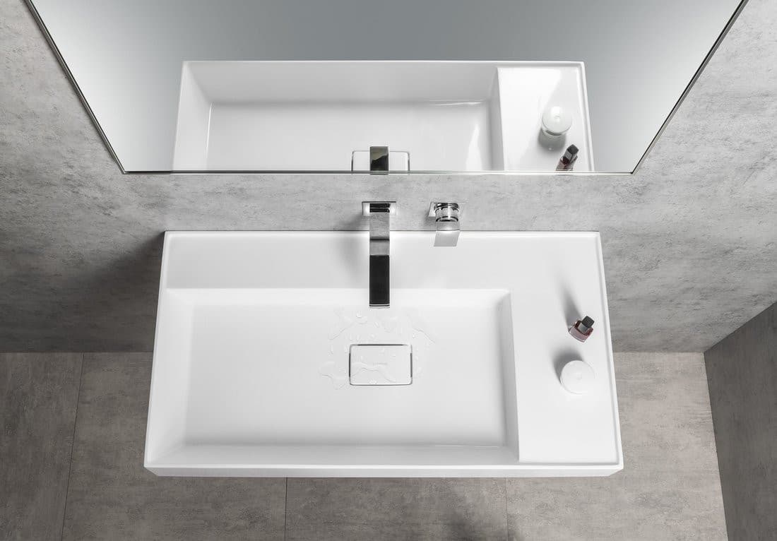 Umywalka kompozytowa GODIVA 83x44 cm bez otworu na baterię biały