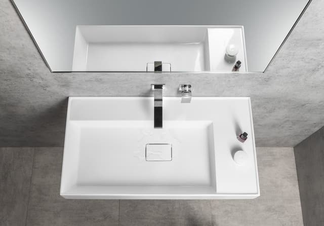 Umywalka kompozytowa GODIVA 83x44 cm bez otworu na baterię biały