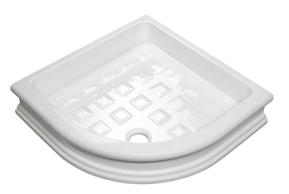 CERAMICZNY brodzik prysznicowy RETRO, półokrągły 90x90x20 cm