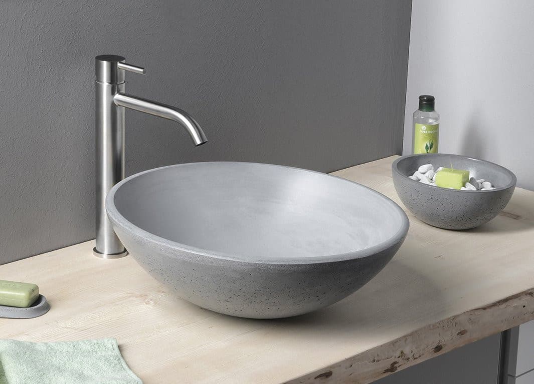 Bateria umywalkowa wysoka MINIMAL stal nierdzewna mat