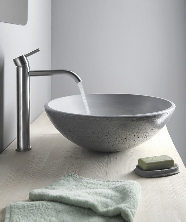 Bateria umywalkowa wysoka MINIMAL stal nierdzewna mat