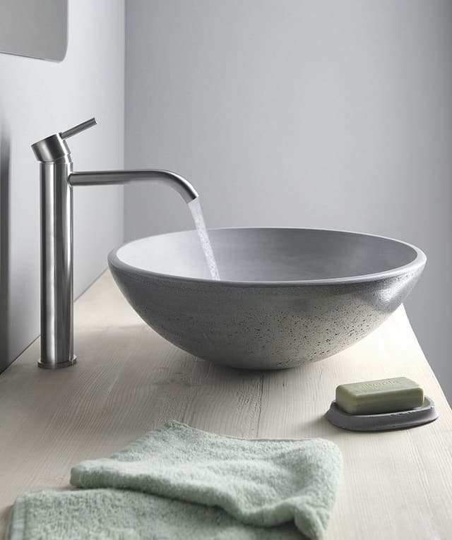 Bateria umywalkowa wysoka MINIMAL stal nierdzewna mat