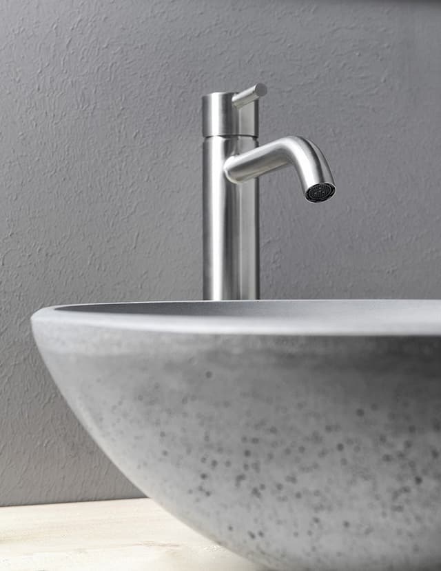 Bateria umywalkowa wysoka MINIMAL stal nierdzewna mat