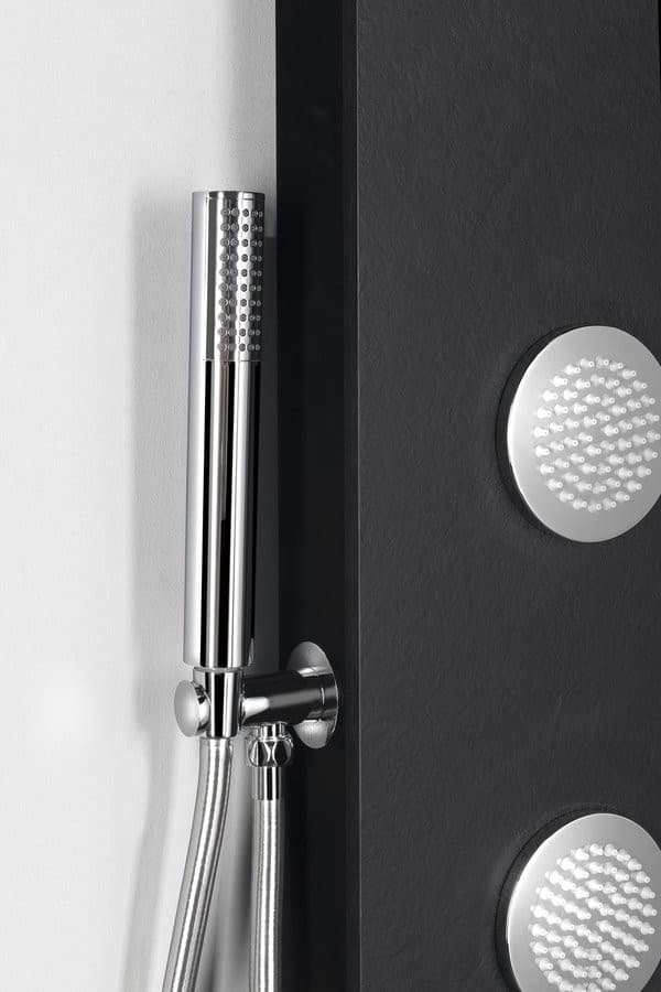 SPIRIT ROUND panel prysznicowy z baterią termostatyczną 250x1550mm, czarny
