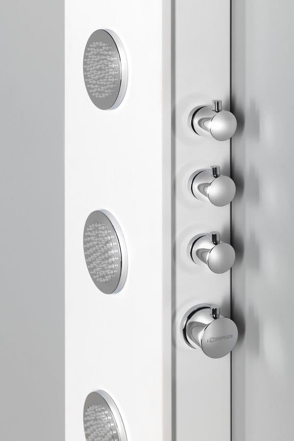 SPIRIT ROUND panel prysznicowy z baterią termostatyczną 250x1550mm, biały