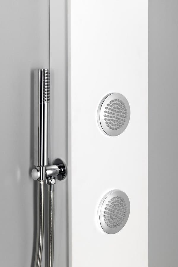 SPIRIT ROUND panel prysznicowy z baterią termostatyczną 250x1550mm, biały