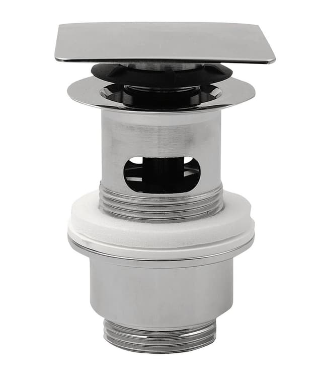 Korek umywalkowy chromowy kwadratowy 5/4" z systemem Klik-Klak