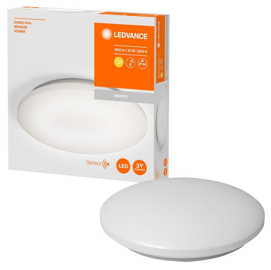 ORBIS lampa sufitowa łazienkowa LED z czujnikiem, 1800lm, IP44