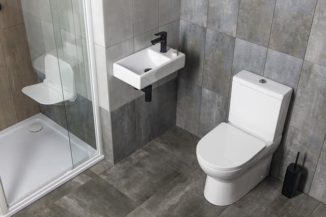 Umywalka ceramiczna MINOS 45x26 cm z baterią prawa, biała