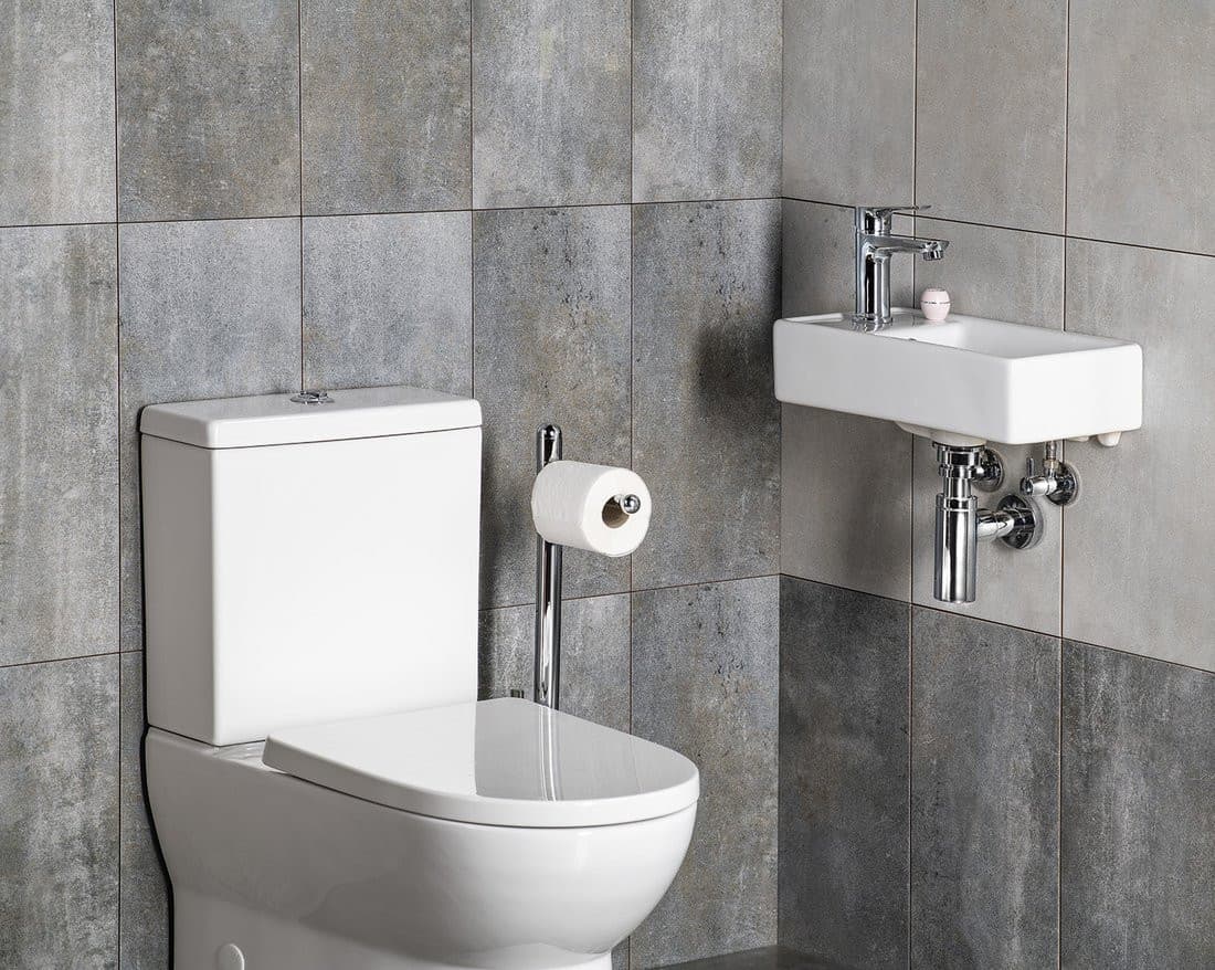 MINOS mała umywalka ceramiczna 40x22 cm z baterią lewa, biała