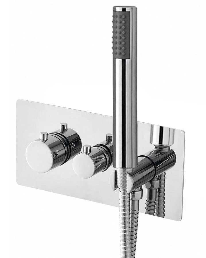 RHAPSODY termostatyczna bateria prysznicowa podtynkowa, z rączką, 2/3 wyjścia, chrom