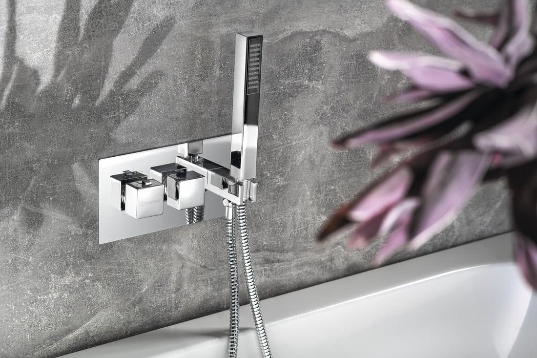 LATUS bateria prysznicowa podtynkowa termostatyczna z słuchawką, chrom (2/3 wyjścia)