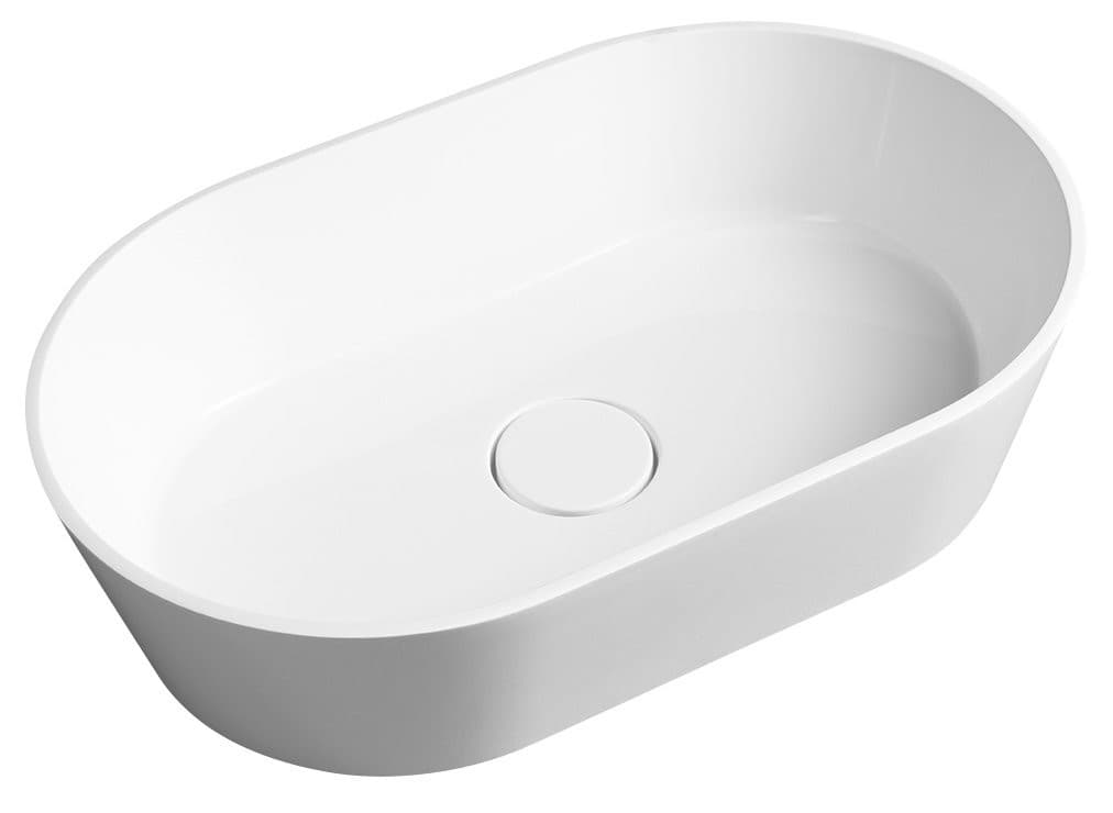 Umywalka nablatowa GERANO kompozyt 60x38 cm biała