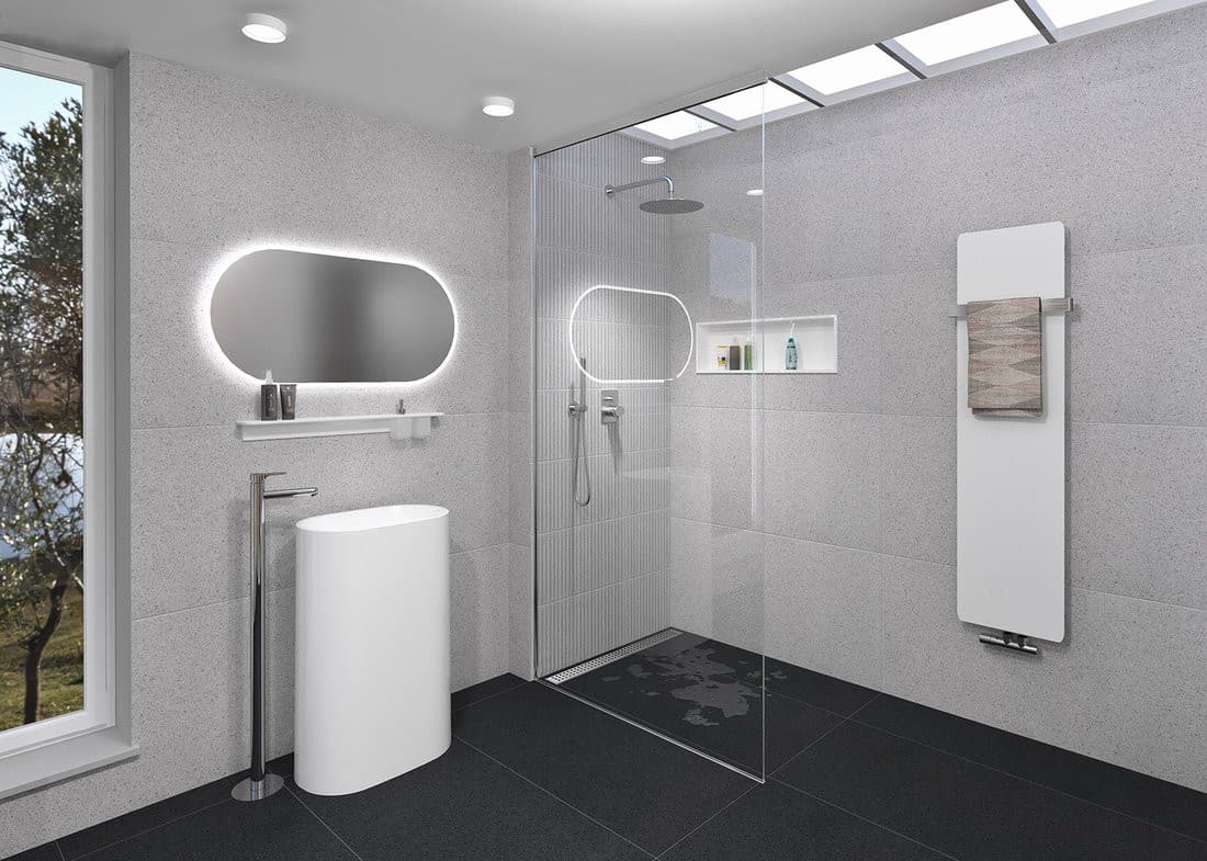 TREVA umywalka wolnostojąca z pokrywą odpływu, 56,5x85cm, kompozyt, biały mat