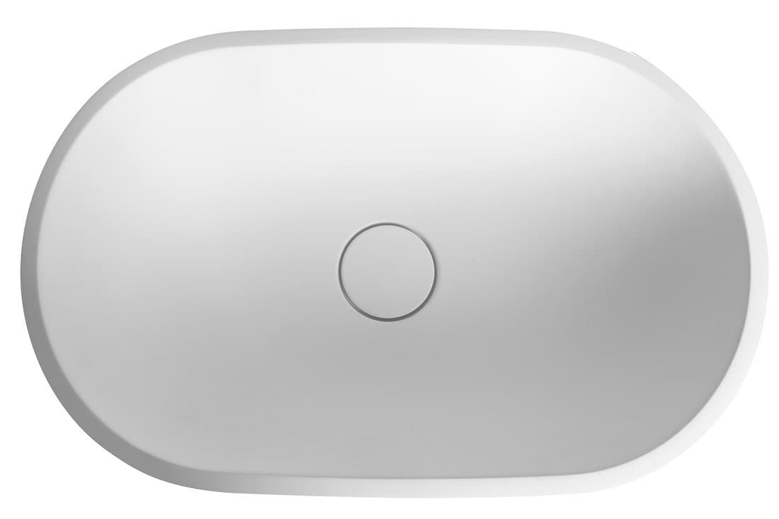 TREVA umywalka wolnostojąca z pokrywą odpływu, 56,5x85cm, kompozyt, biały mat