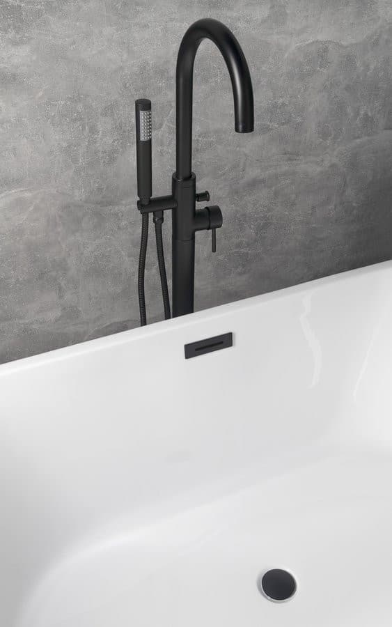 Maskownica przelewu do odpływu wannowego 6/4 klik-klak czarny mat