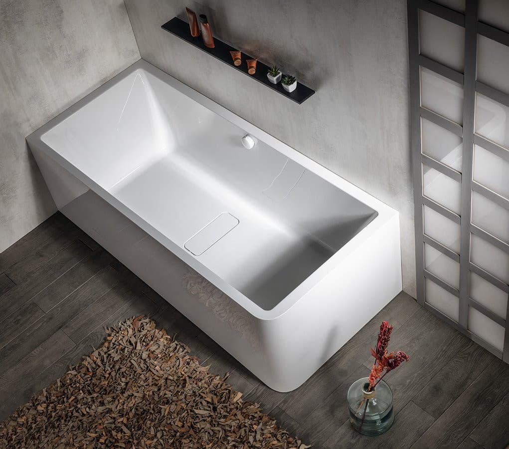 Marlene Curve L Wanna Wolnostojąca Przyścienna 195x85x63cm, Akryl Biały