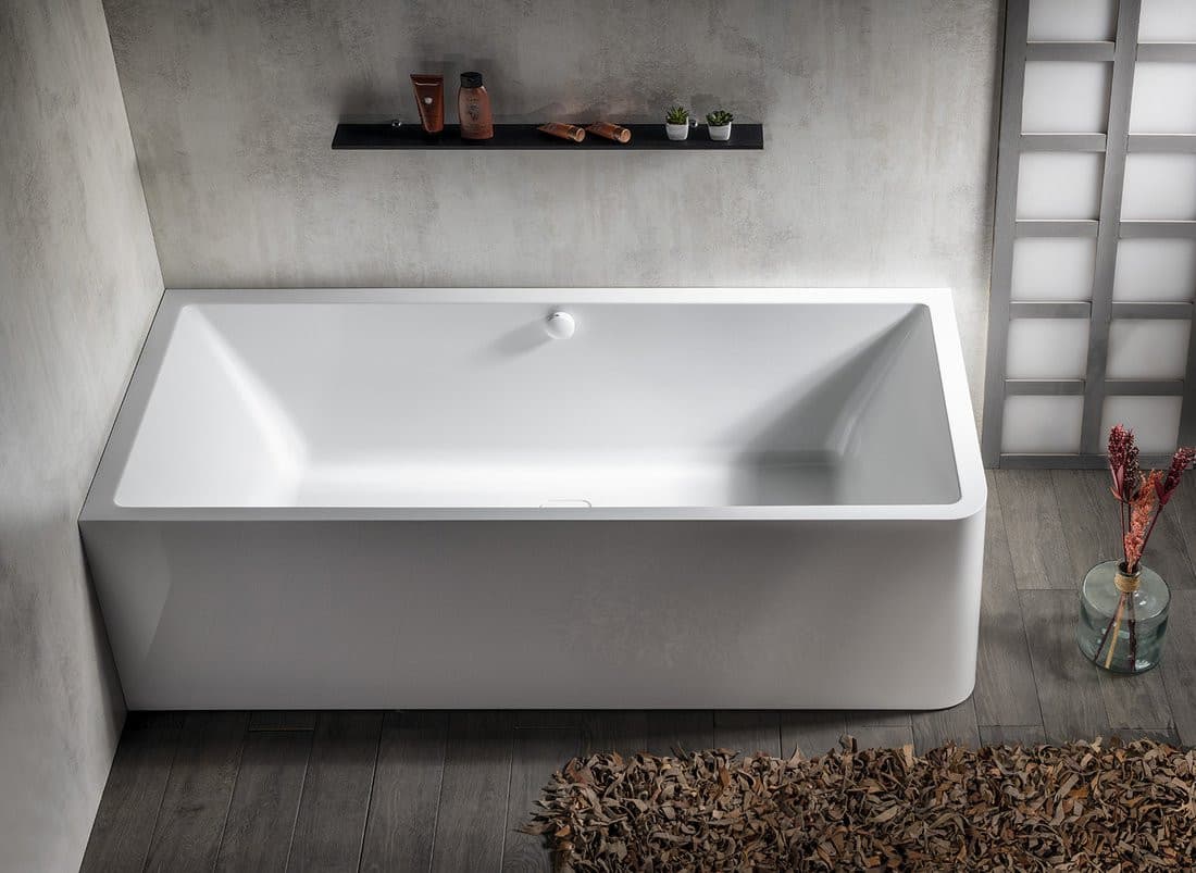 MARLENE CURVE L wanna wolnostojąca przyścienna MONOLITH 175x75x63cm, biała