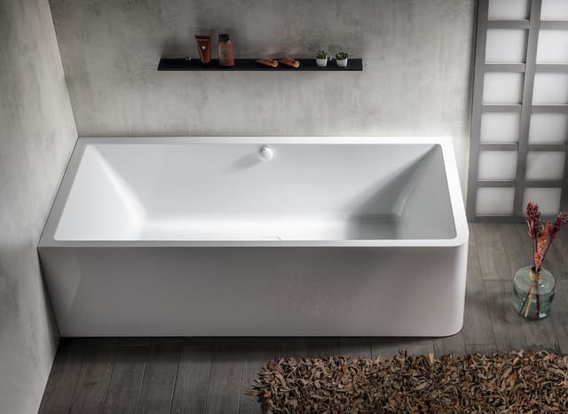 MARLENE CURVE L wanna wolnostojąca przyścienna MONOLITH 175x75x63cm, biała