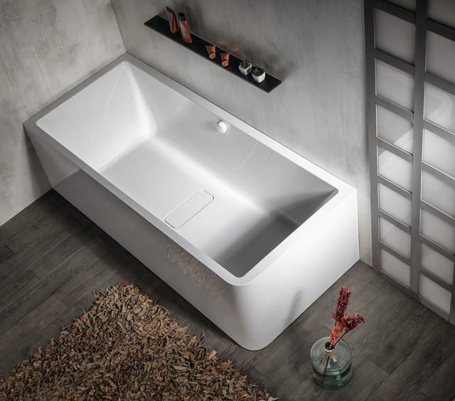 MARLENE CURVE L wanna wolnostojąca przyścienna MONOLITH 175x75x63cm, biała