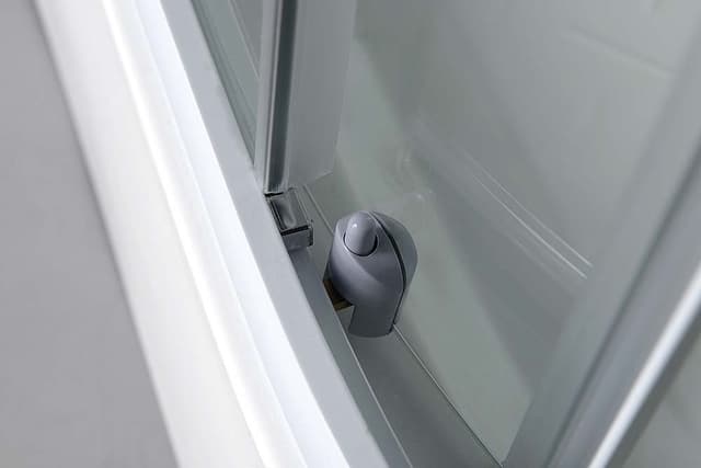 AIGO półokrągły boks prysznicowy 900x900x2040 mm, biały profil, szkło bezpieczne