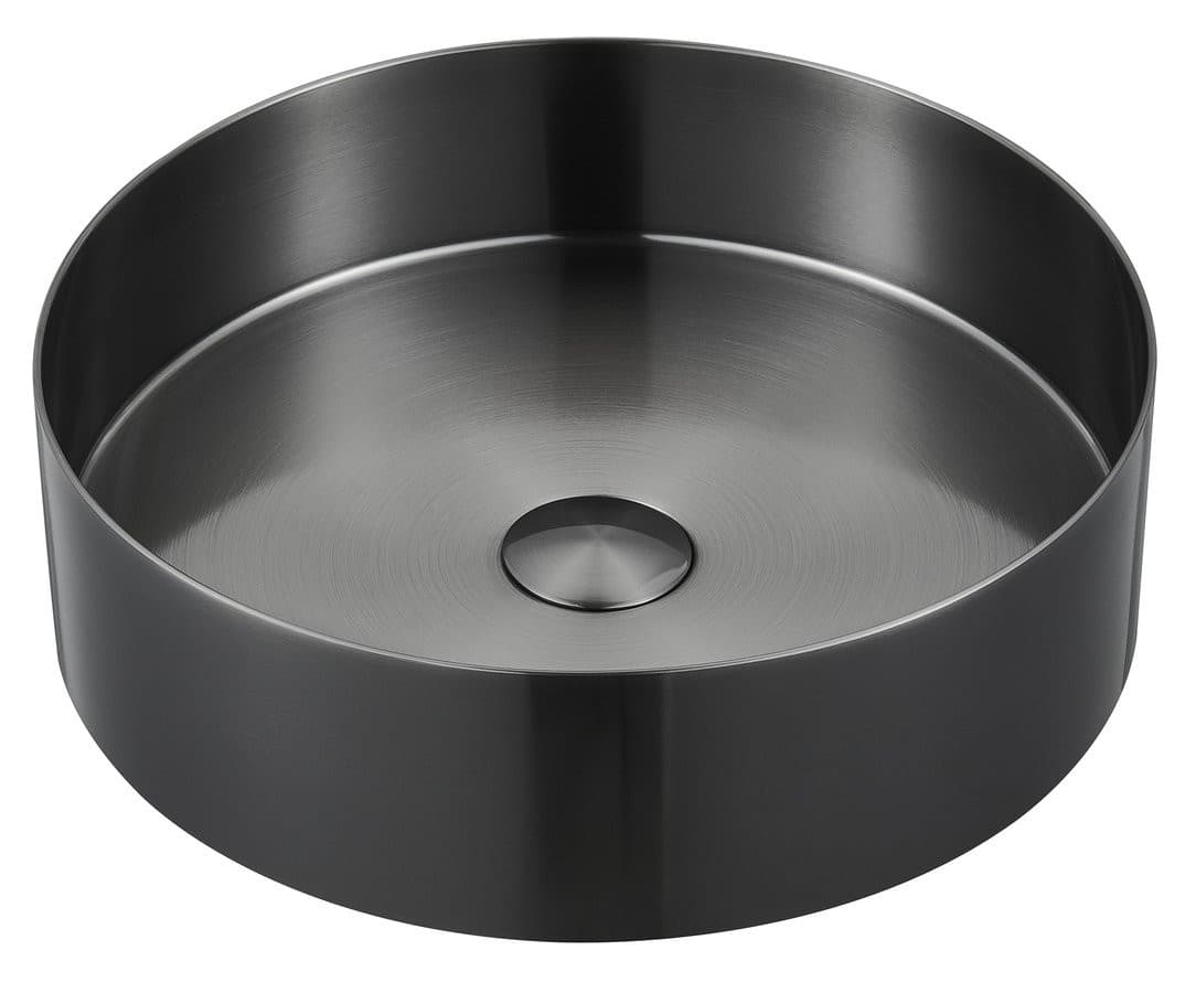 Umywalka nablatowa AURUM stal nierdzewna 38cm gun metal PVD