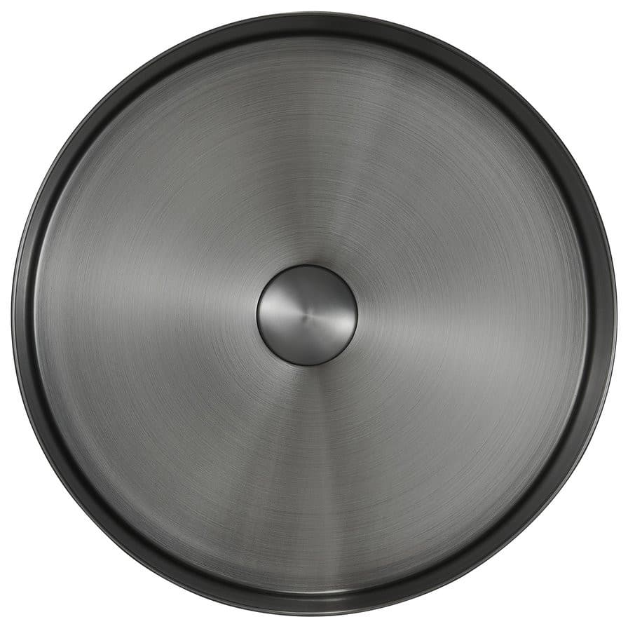 Umywalka nablatowa AURUM stal nierdzewna 38cm gun metal PVD