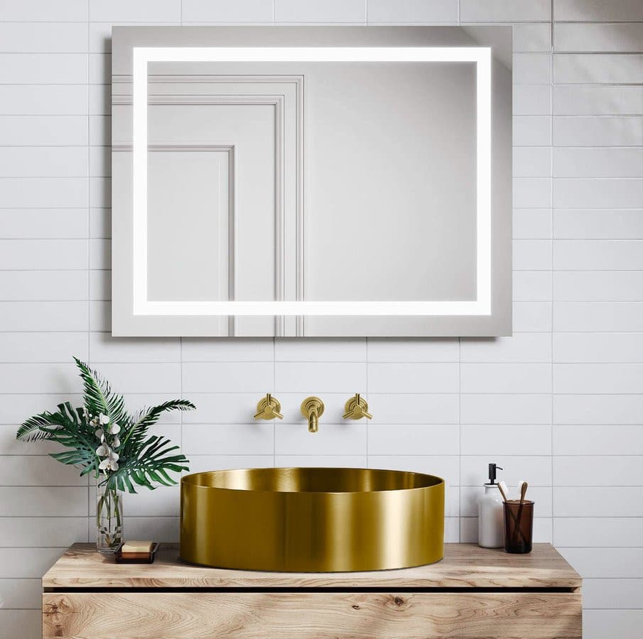 AURUM umywalka nablatowa stal nierdzewna 38cm złoto mat