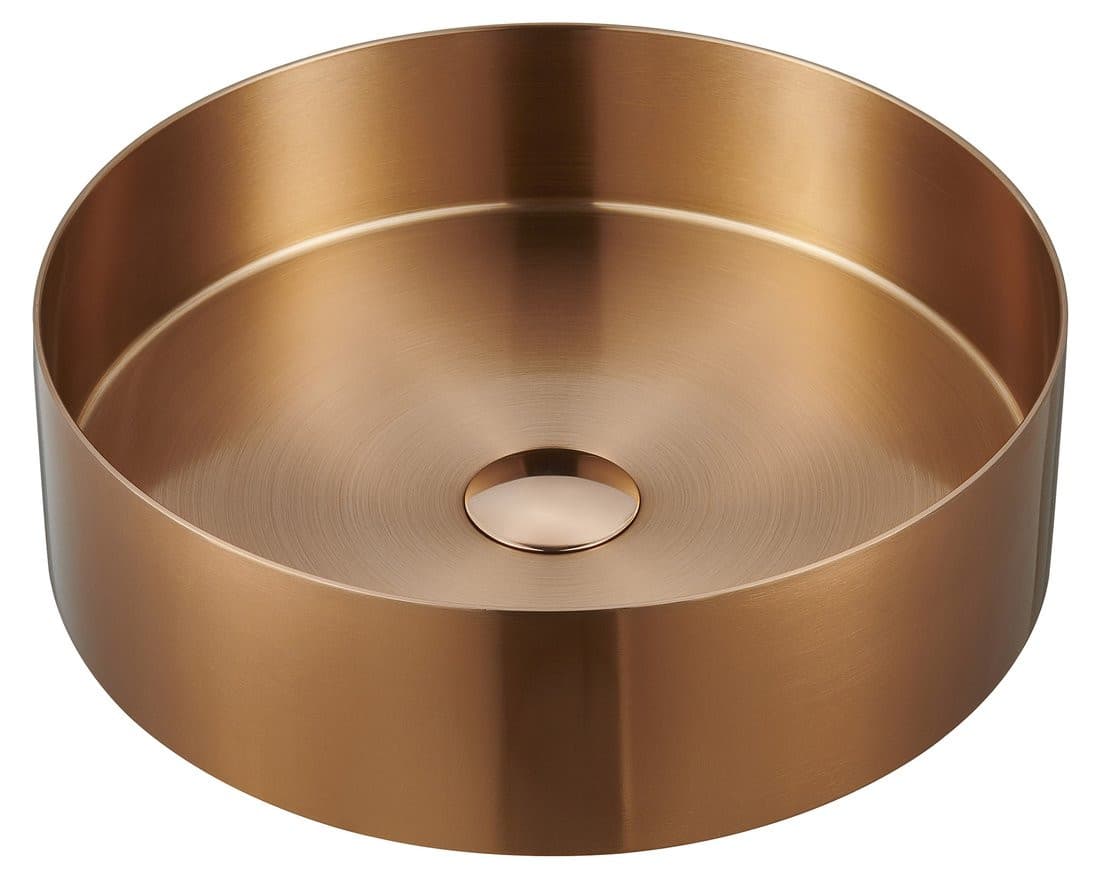 Umywalka nablatowa AURUM stal nierdzewna miedź mat 38 cm