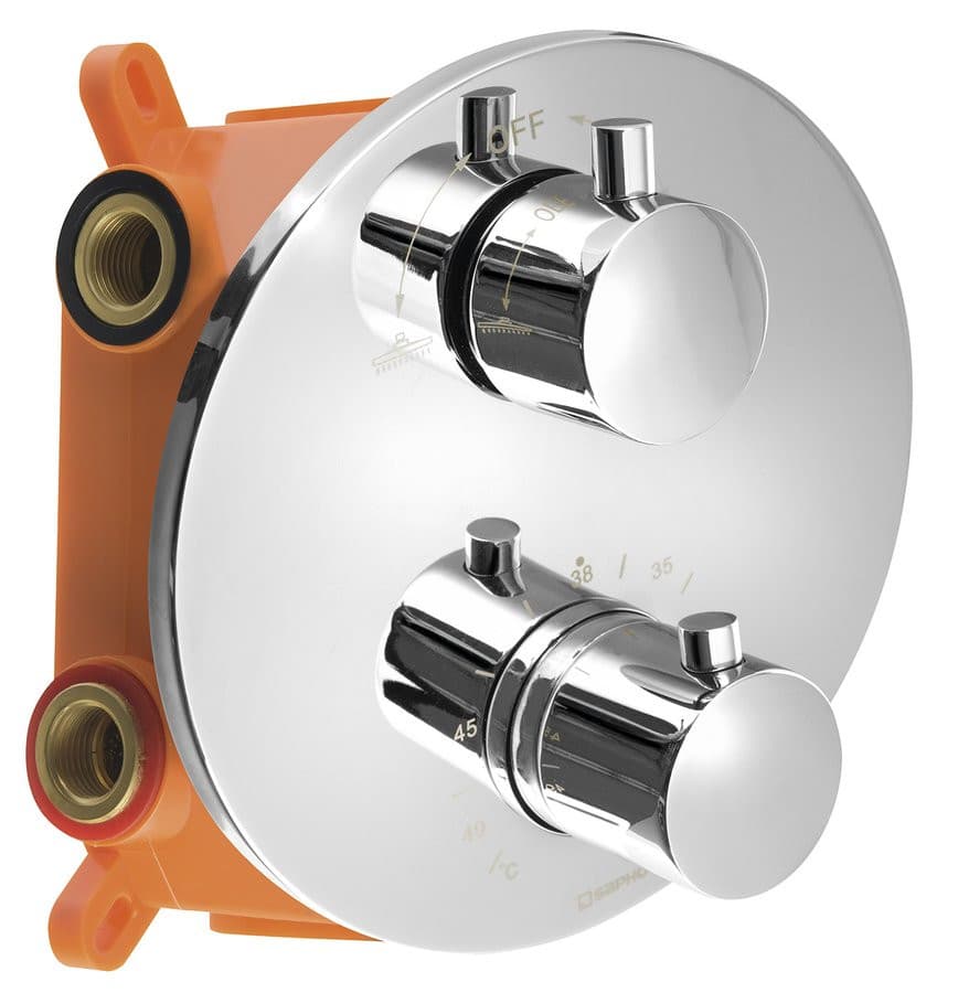 Bateria prysznicowa termostatyczna podtynkowa SOLARIS chrom 2 wyjścia