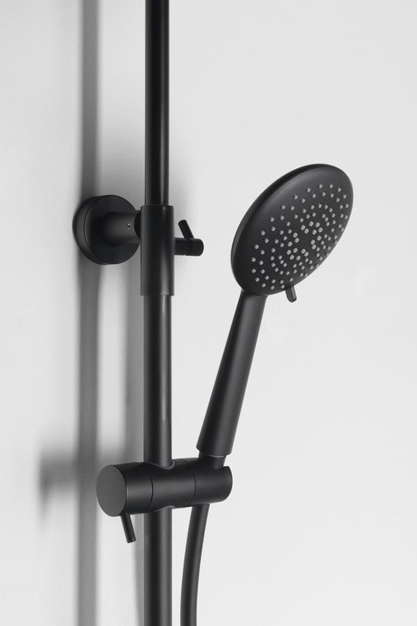 SOLARIS zestaw prysznicowy z baterią termostatyczną, czarny/złoty mat