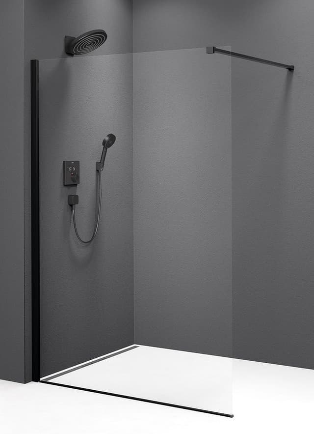 MODULAR SHOWER BLACK ścianka walk-in, montaż przy ścianie, 900 mm