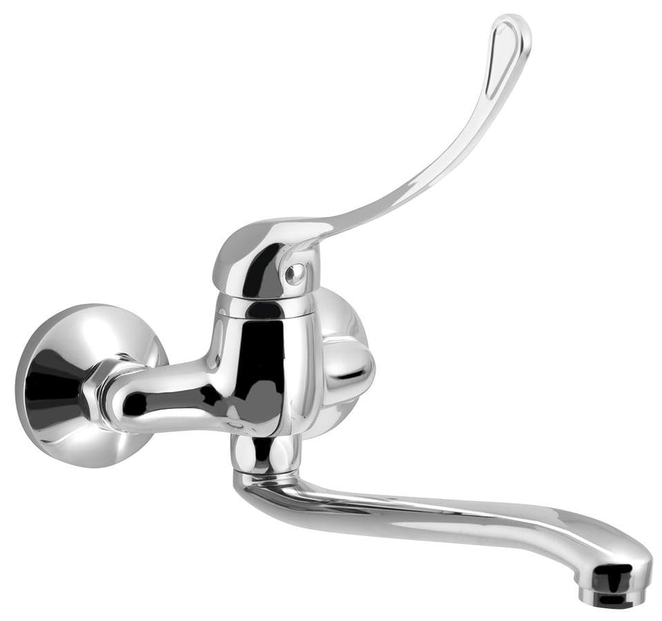 AQUALINE 35 bateria ścienna z dźwignią medyczną, wysoka wylewka, chrom