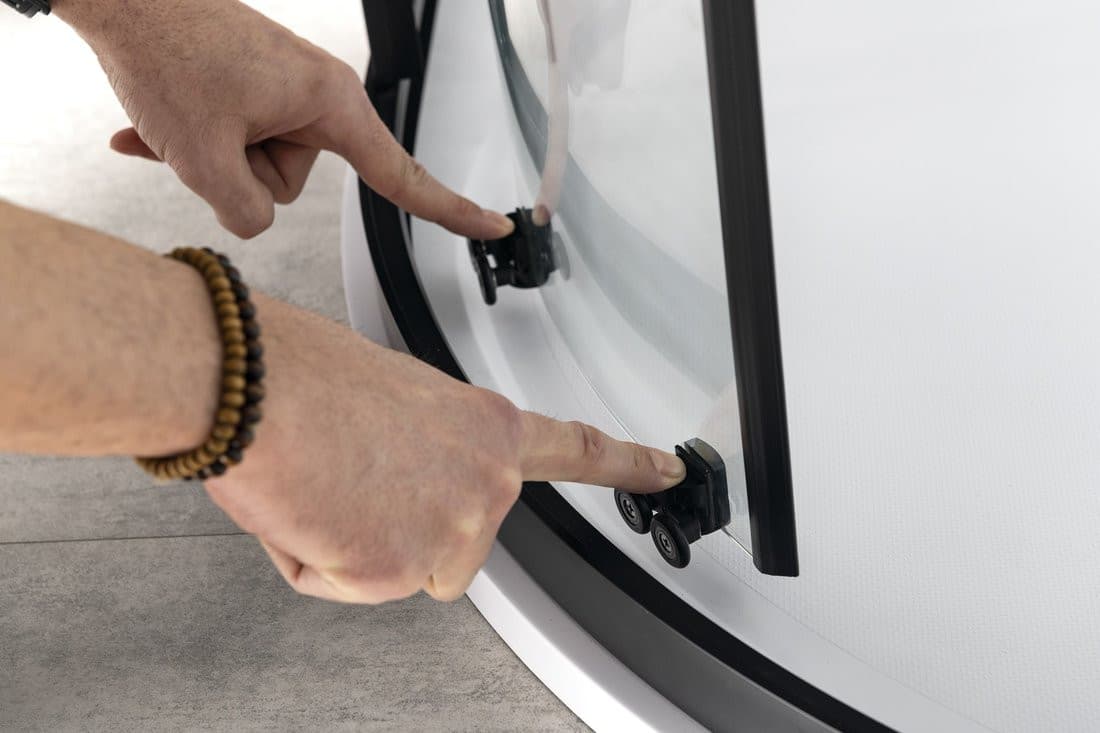 SIGMA SIMPLY BLACK półokrągła kabina prysznicowa 1000x1000mm, R550, szkło czyste