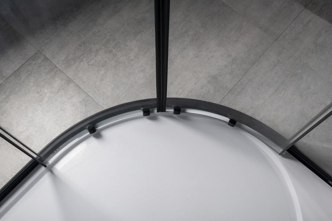 SIGMA SIMPLY BLACK półokrągła kabina prysznicowa 1000x1000mm, R550, szkło czyste