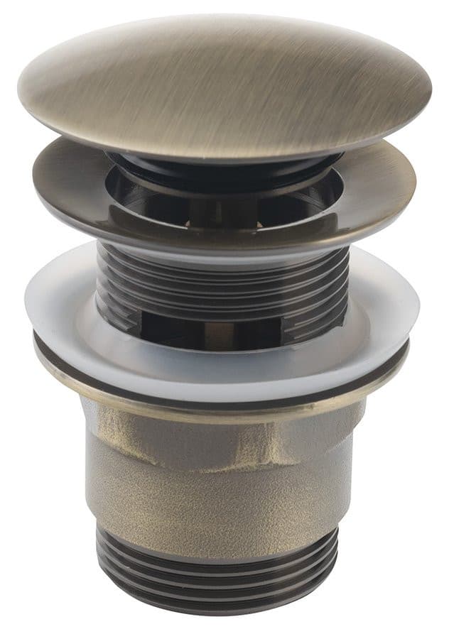 Korek umywalkowy 5/4", klik-klak, duży grzybek, brązowy