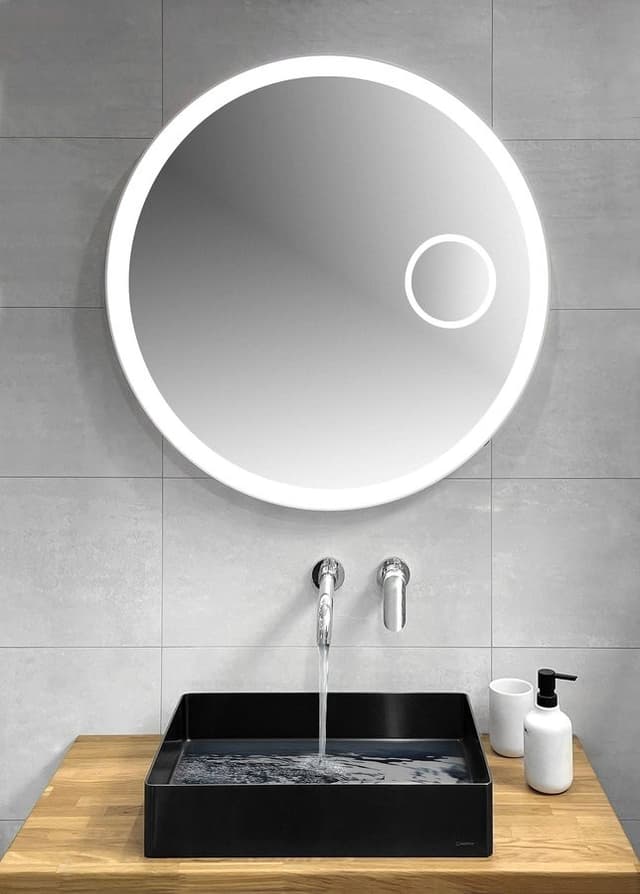 FLOAT lustro okrągłe podświetlane LED, ø 80cm, usterko kosmetyczne, IR czujnik, 3500-6500°K, biały