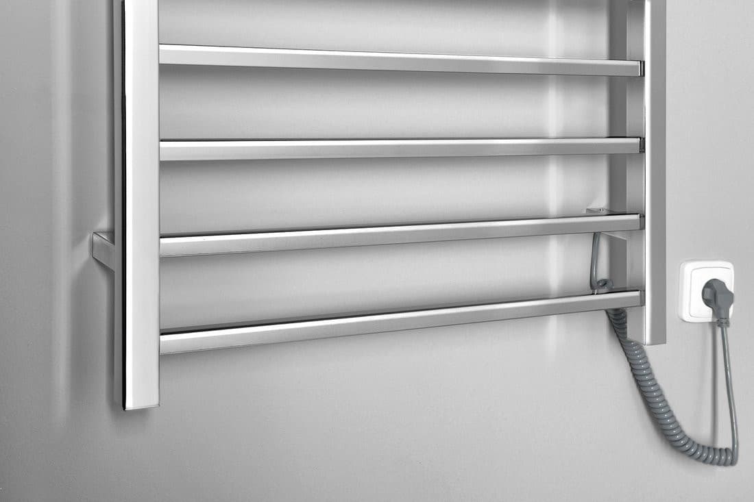 ESKINADO elektryczna suszarka na ręczniki, kwadratowa, 600x1500 mm, 130 W, stal nierdzewna polerowana