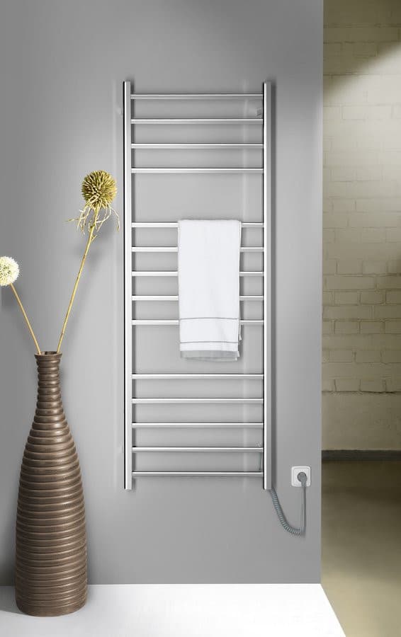 ESKINADO elektryczna suszarka na ręczniki, kwadratowa, 600x1500 mm, 130 W, stal nierdzewna polerowana