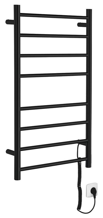 REDONDO elektryczna suszarka na ręczniki, okrągła 500x900 mm, 75 W, czarna matowa