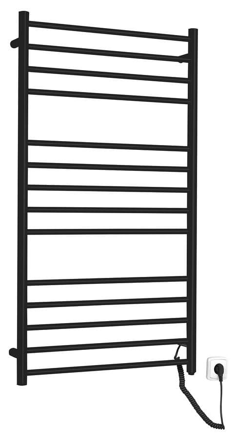 REDONDO elektryczna suszarka na ręczniki, okrągła czarna (630x1160 mm, 130 W)